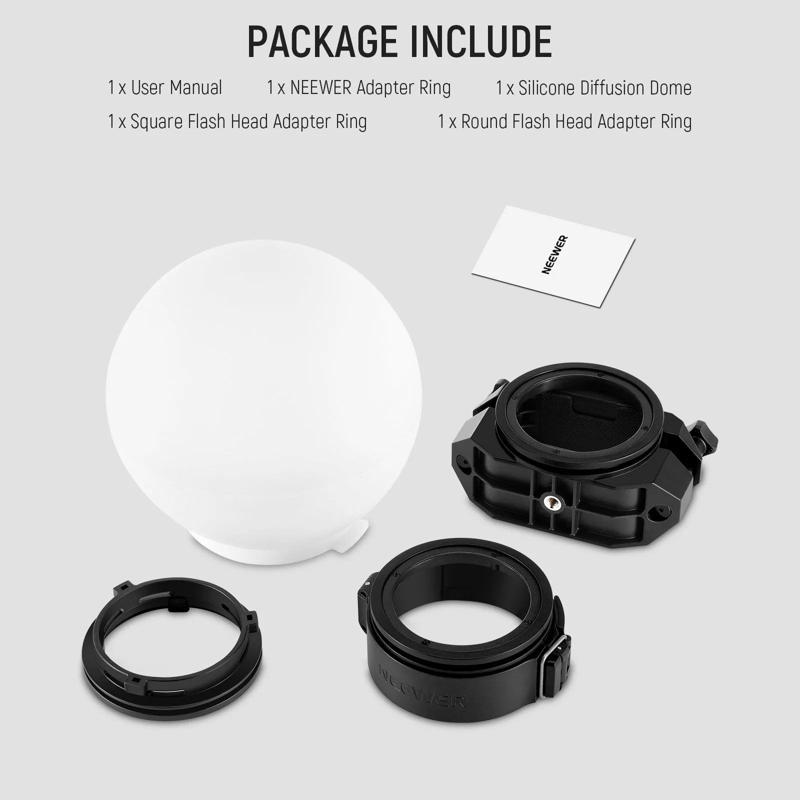 NEEWER CRS6 Diffusion Dome with 3 Adapter Rings
