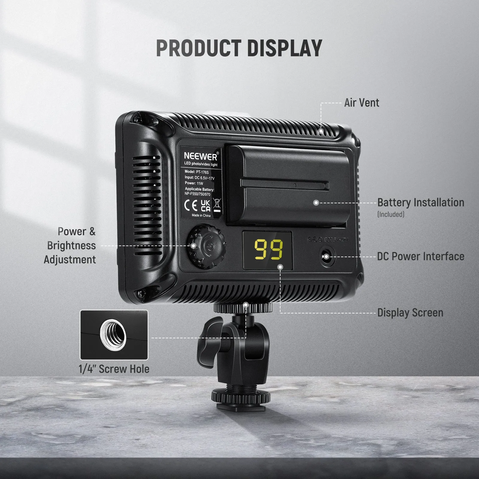 NEEWER Dimmable 176 LED Video Light
