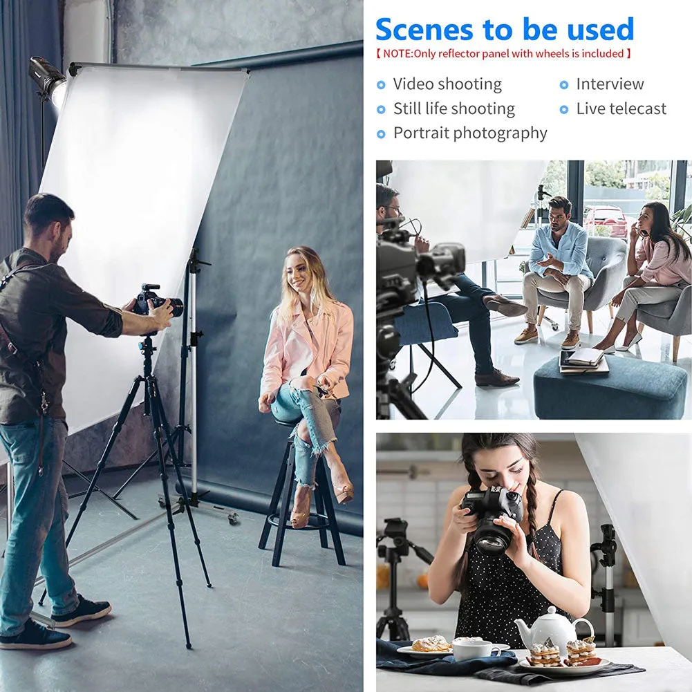 Neewer Medium Overhead Fold Away Diffuser Frame & Wheel Stands (140cm x 200cm) - DEMO