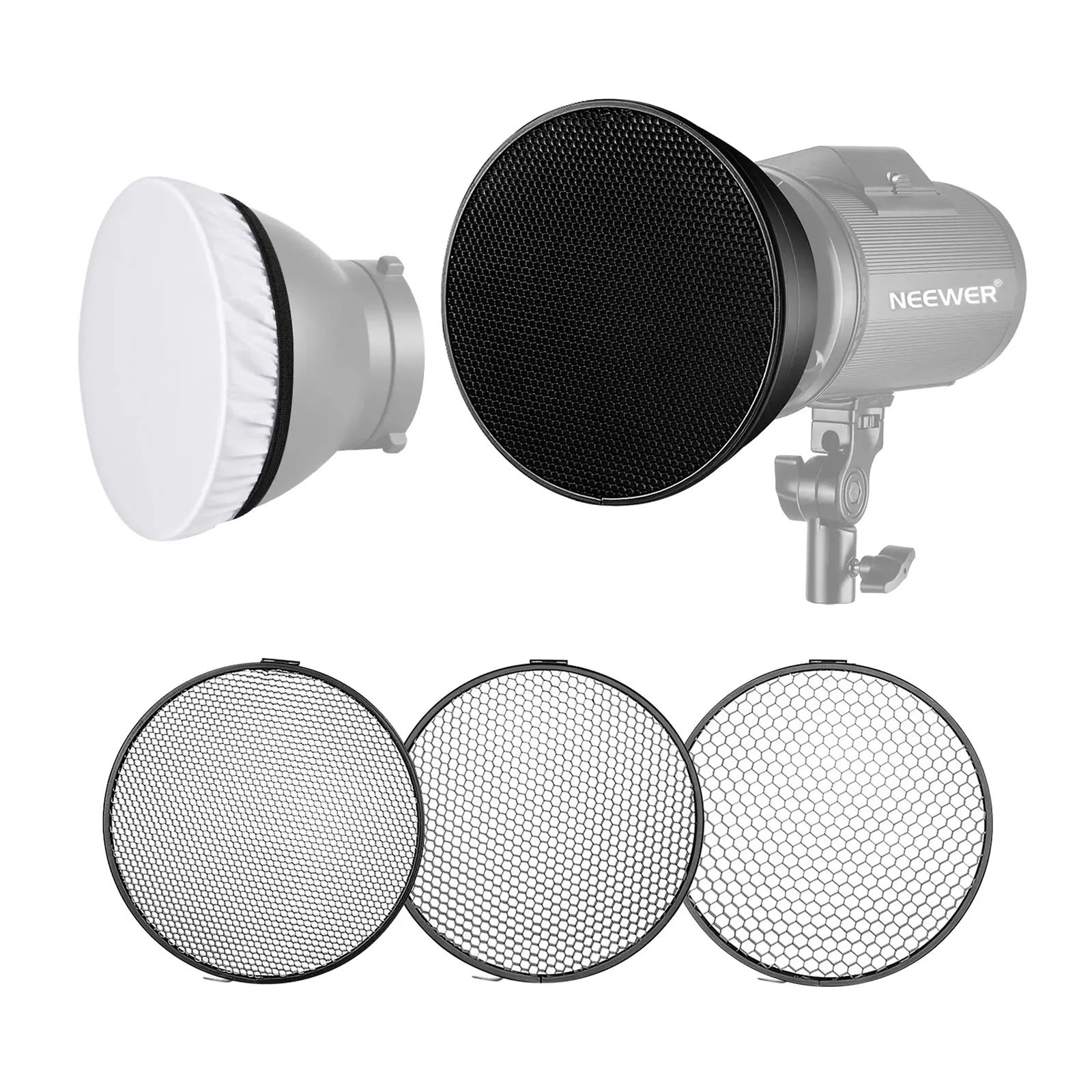 NEEWER Reflector 7" with 20/40/60 Degree Honeycomb Grid