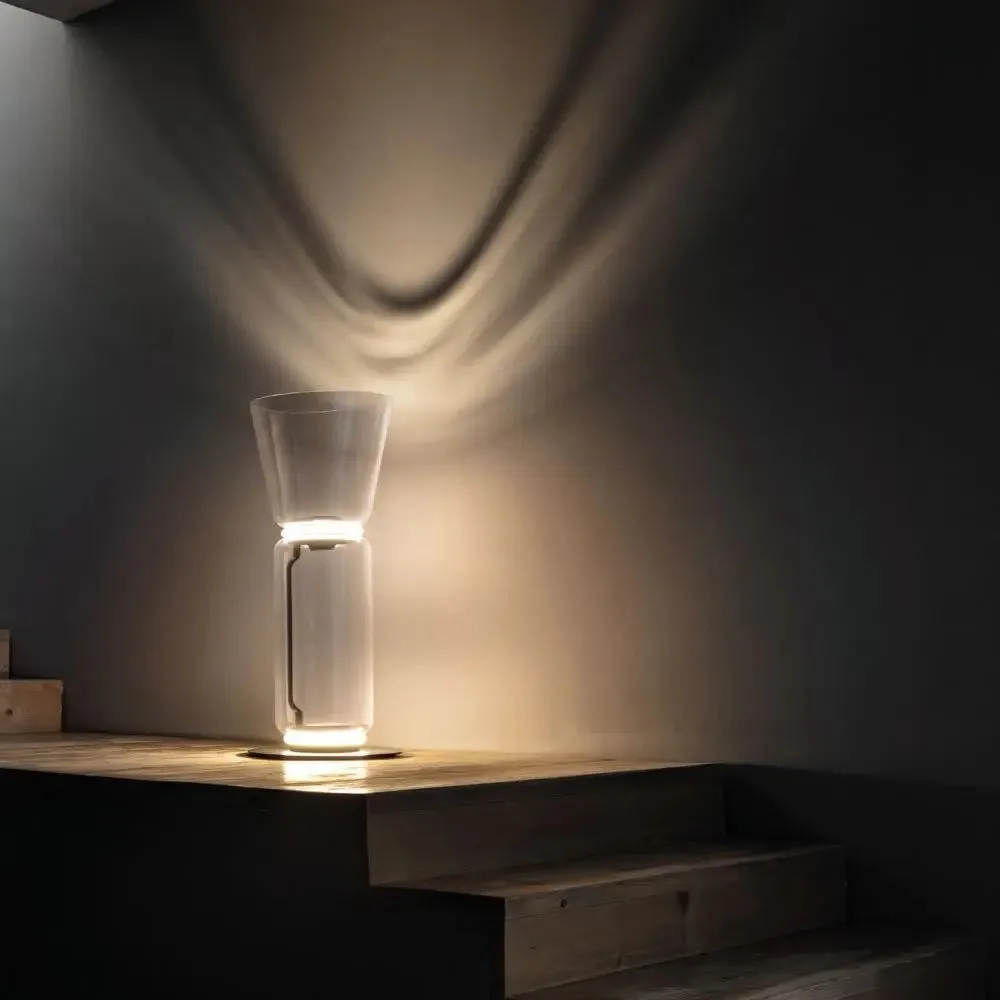 Noctambule - Floor Lamp with High Cylinder, Cone and Small Base