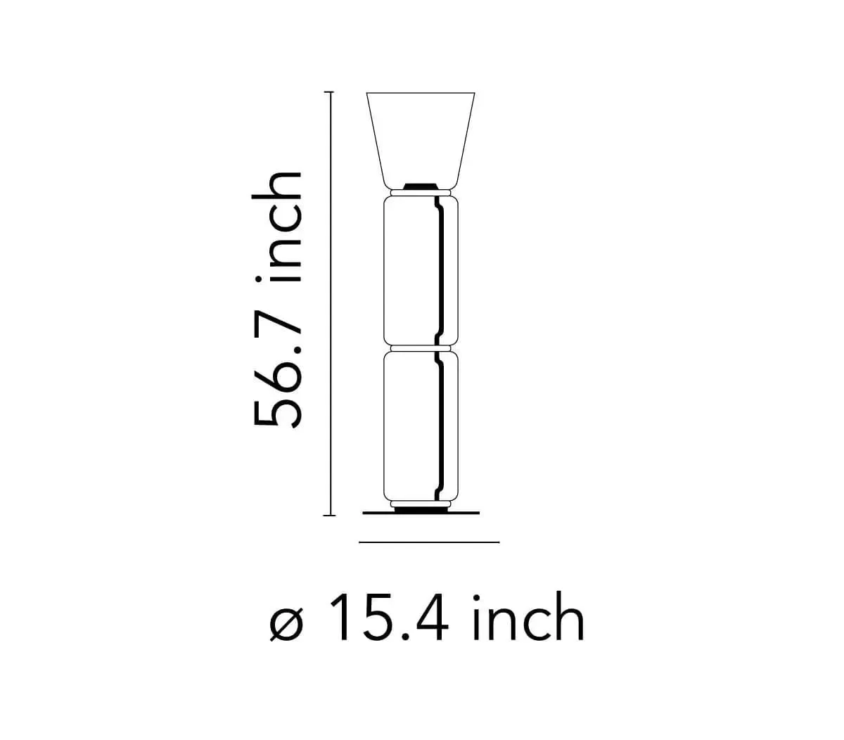 Noctambule - Floor Lamp with High Cylinder, Cone and Small Base