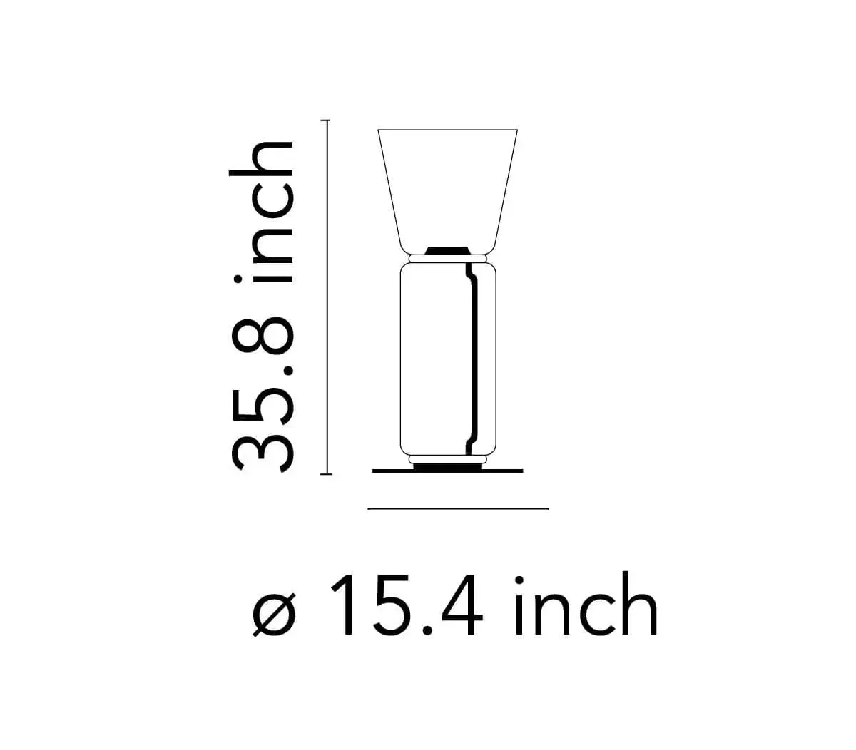 Noctambule - Floor Lamp with High Cylinder, Cone and Small Base