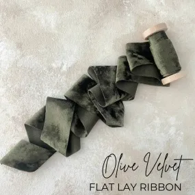 Olive Green Velvet Ribbon