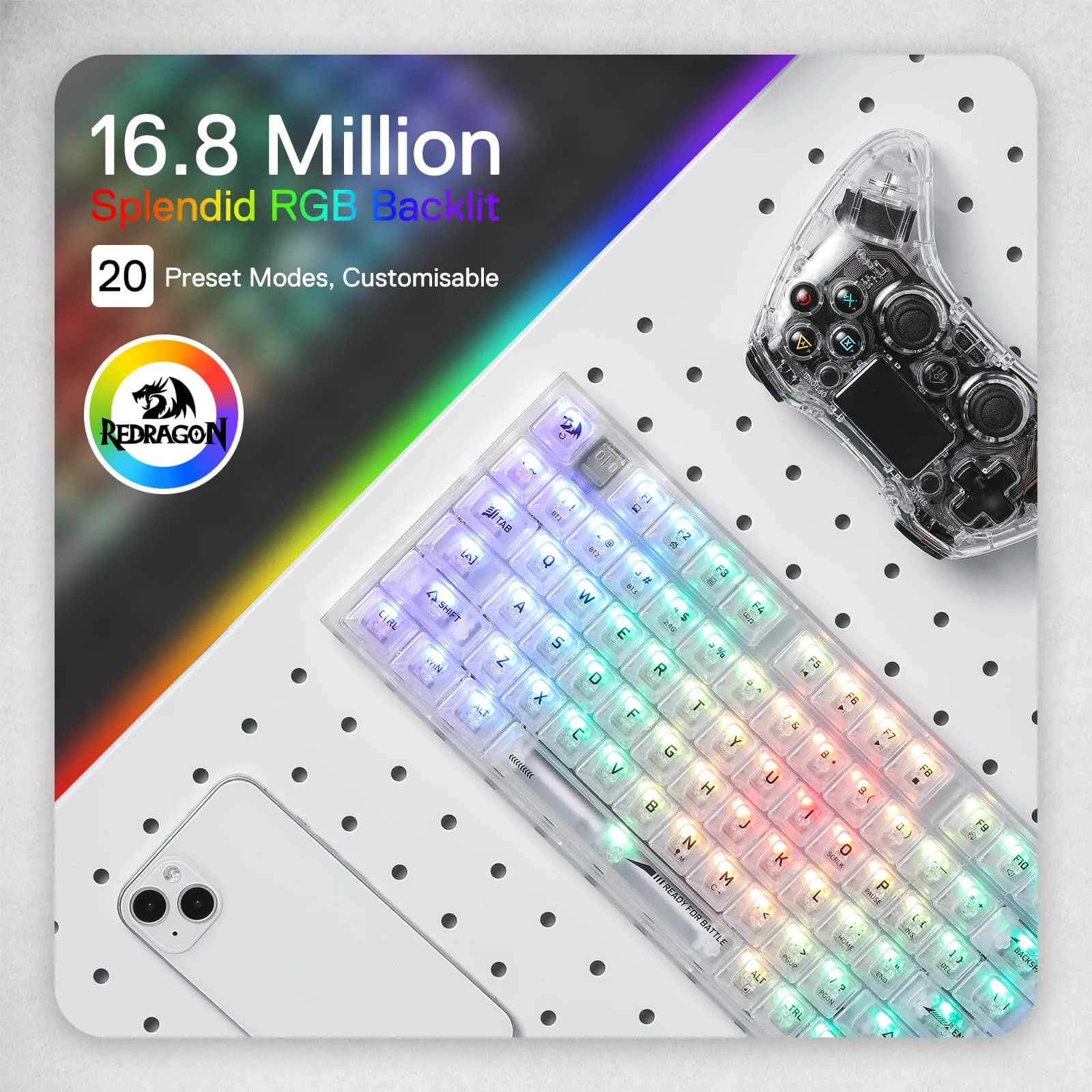 (Open-box) IRELIA K658 PRO 90% Full-Transparent Keyboard