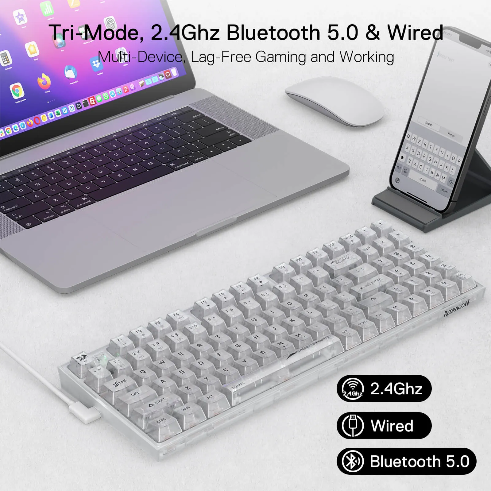 (Open-box) IRELIA K658 PRO 90% Full-Transparent Keyboard