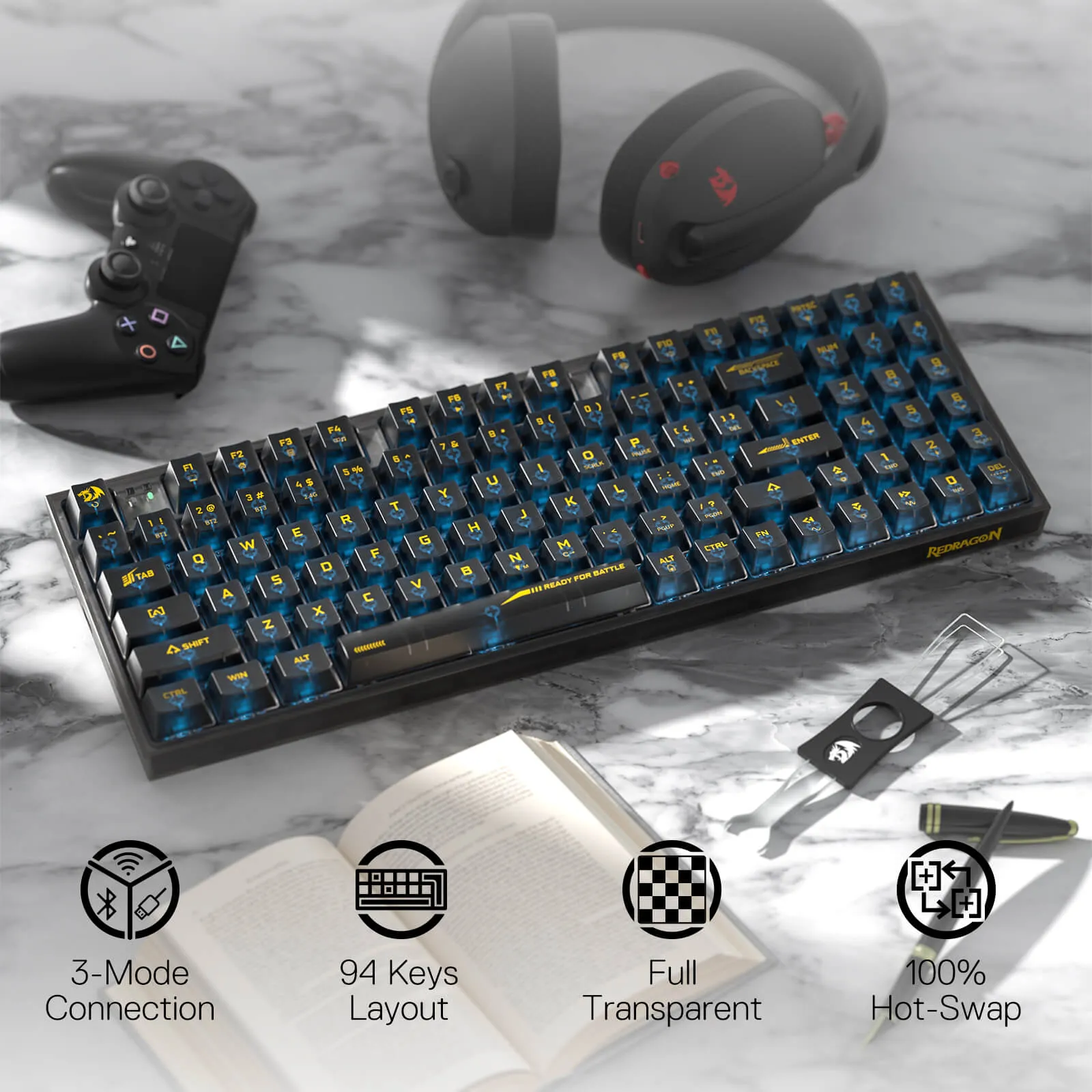 (Open-box) IRELIA K658 PRO 90% Full-Transparent Keyboard