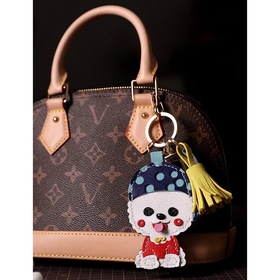 POPSEWING® Leather Cute Bichon Keychain DIY Kits