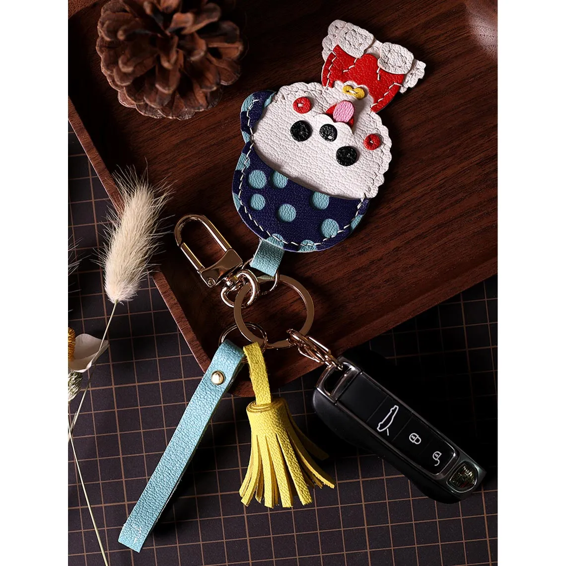 POPSEWING® Leather Cute Bichon Keychain DIY Kits