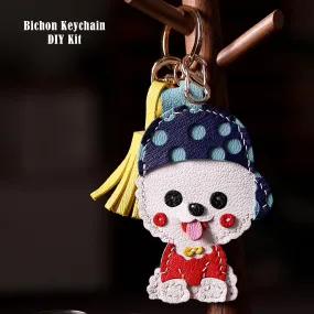 POPSEWING® Leather Cute Bichon Keychain DIY Kits