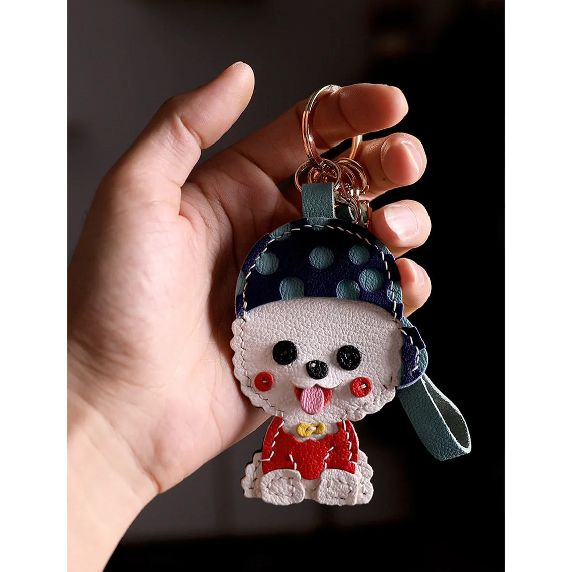 POPSEWING® Leather Cute Bichon Keychain DIY Kits