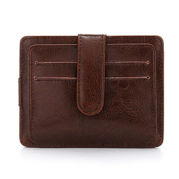Portable Hasp 11 Card Holder Waxy Slim Short Purse Wallets Coin Bags