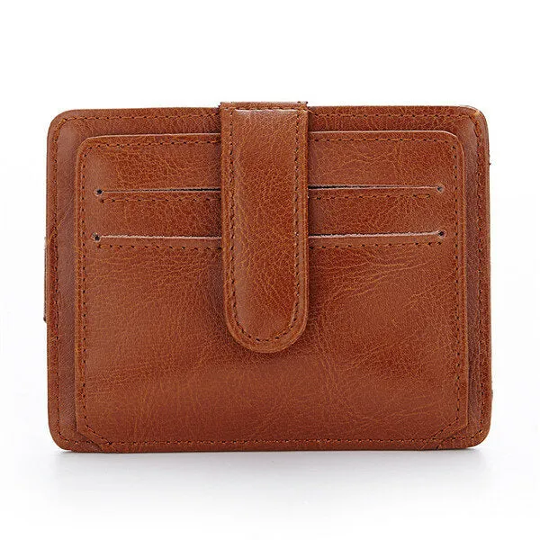 Portable Hasp 11 Card Holder Waxy Slim Short Purse Wallets Coin Bags
