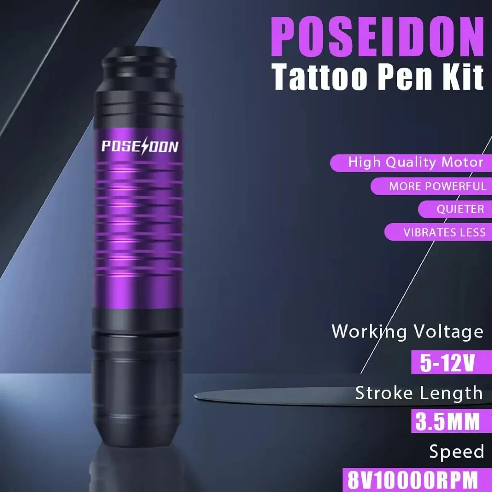POSEIDON Tattoo  Kit with RCA Interface & Rotary Pen