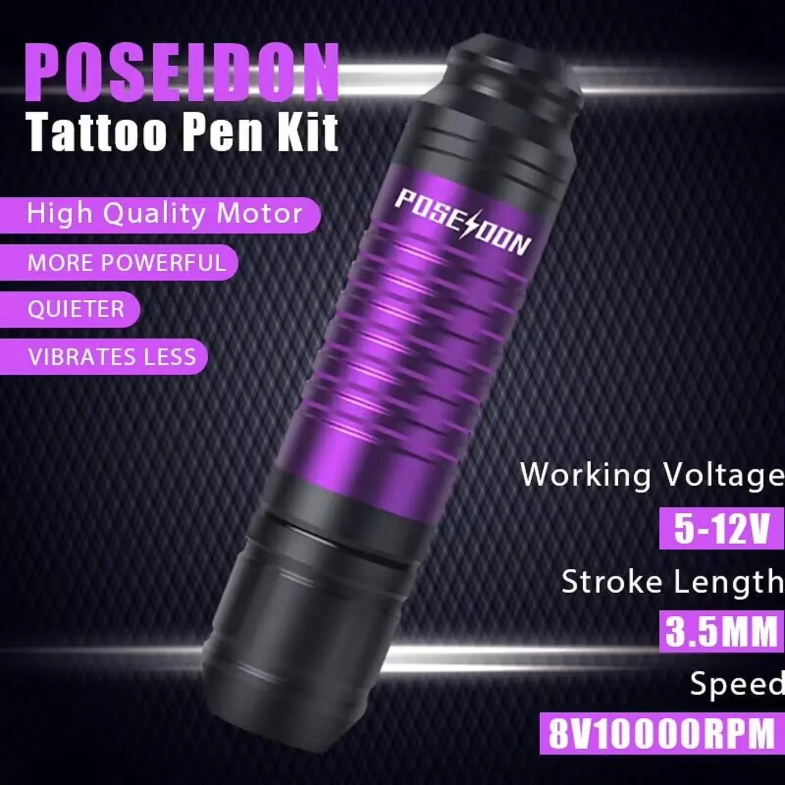 POSEIDON Tattoo  Kit with RCA Interface & Rotary Pen