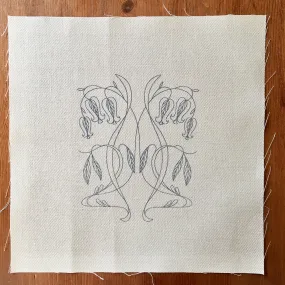 Printed Linen Twill, Nouveau Bells And Willows