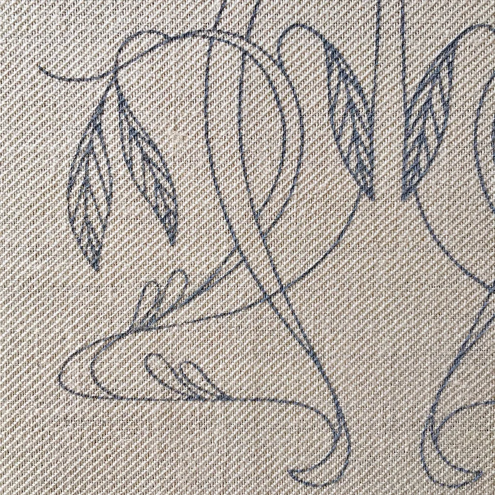 Printed Linen Twill, Nouveau Bells And Willows