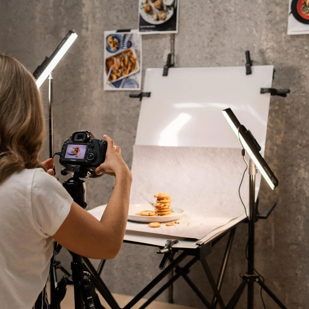 Pro 'Foodie' 60cm Studio Food Photography Table & LED Lighting Kit