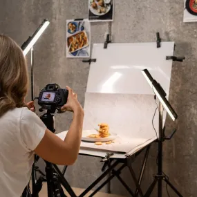 Pro 'Foodie' 60cm Studio Food Photography Table & LED Lighting Kit