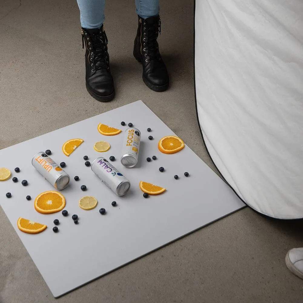 ProBoards Flat Lay Photography Rigid Black & Off White Backdrop - Minimalistic (60cm x 60cm)