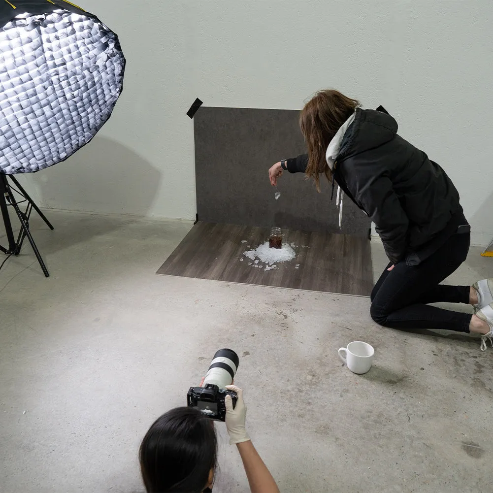 ProBoards Flat Lay Photography Rigid Concrete & Wooden Backdrop - Drysdale (80cm x 120cm)