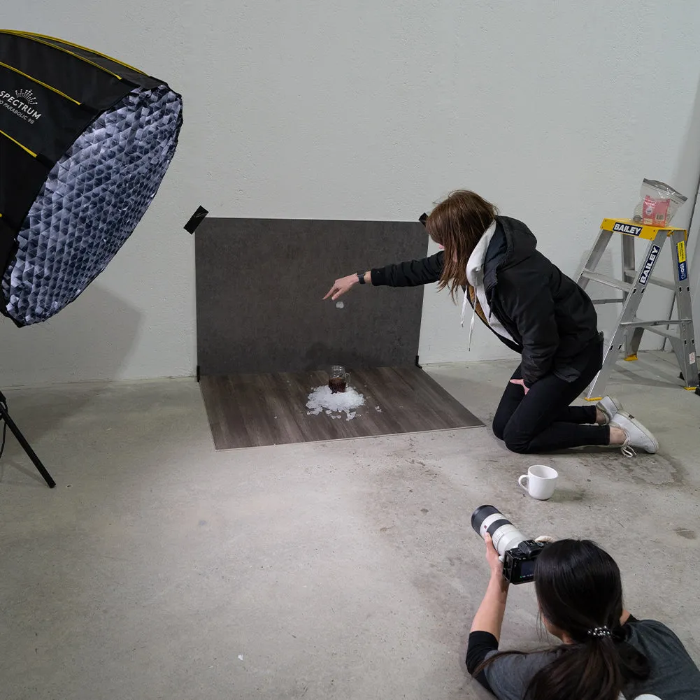 ProBoards Flat Lay Photography Rigid Concrete & Wooden Backdrop - Drysdale (80cm x 120cm)