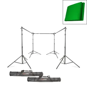 Pure Green Muslin Backdrops   Telescopic Super-Adjustable Stand