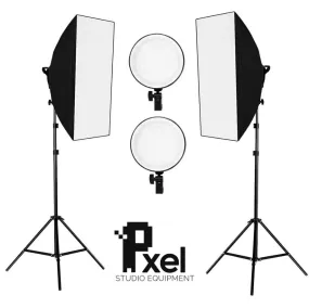 Pxel LS-SB Softbox Lighting Bi-Color Dimmable LED Photography Studio Lighting Kit for Photo, Studio, Video, Shooting