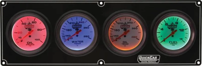 QuickCar Extreme 3 Gauge Dash Panel - WT/OP/FP