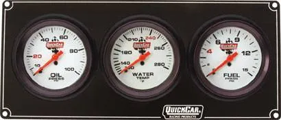 QuickCar Extreme 3 Gauge Dash Panel - WT/OP/FP