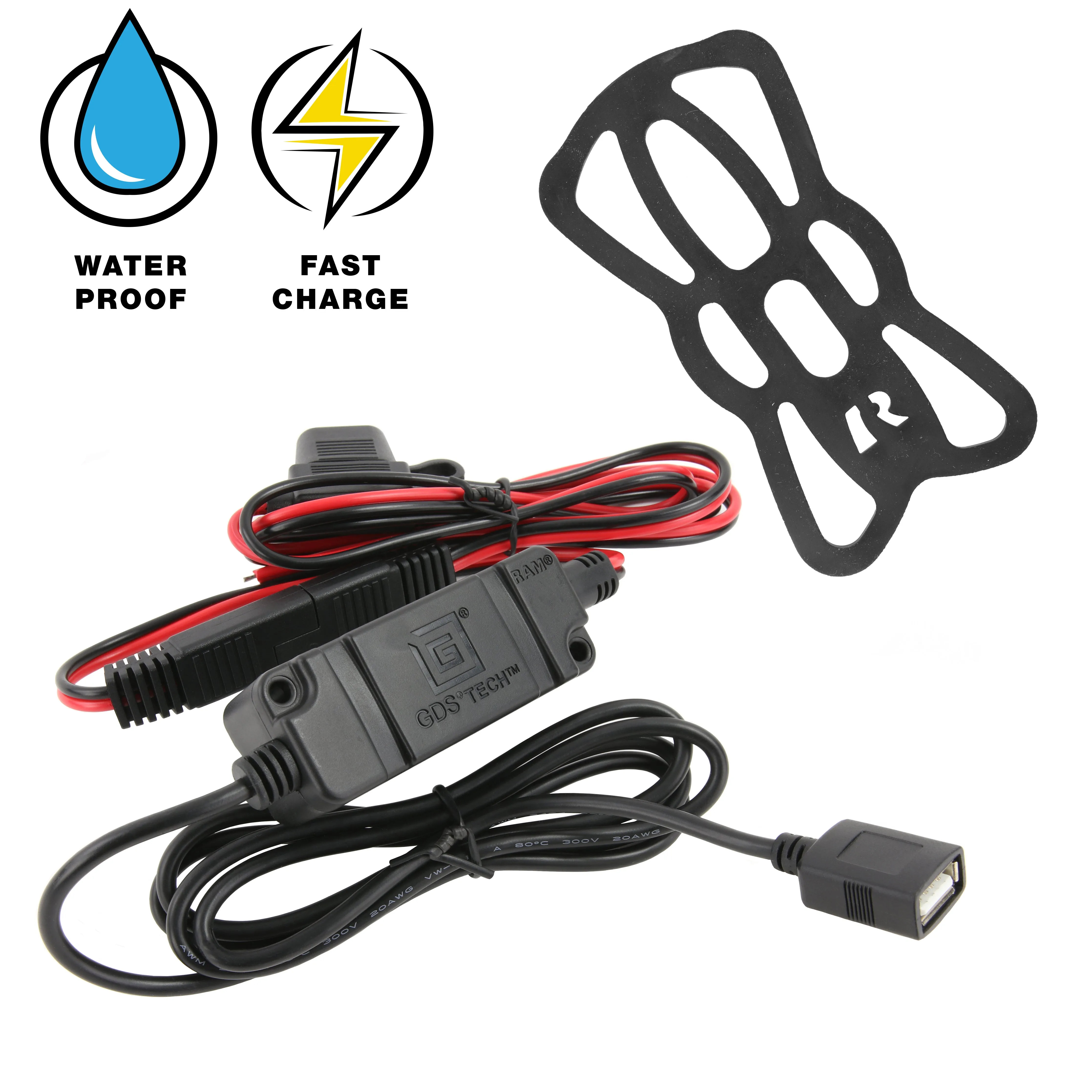 RAM® Tough-Charge™ 15W Waterproof Wireless Charging Motorcycle Mount