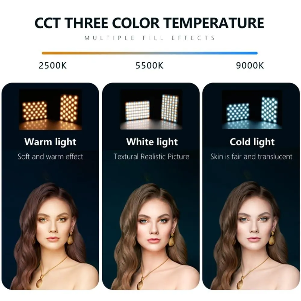 Rechargeable Clip Fill Light - 60 Leds 3 Light Modes Front & Back Clip A Type Blue - A Type White