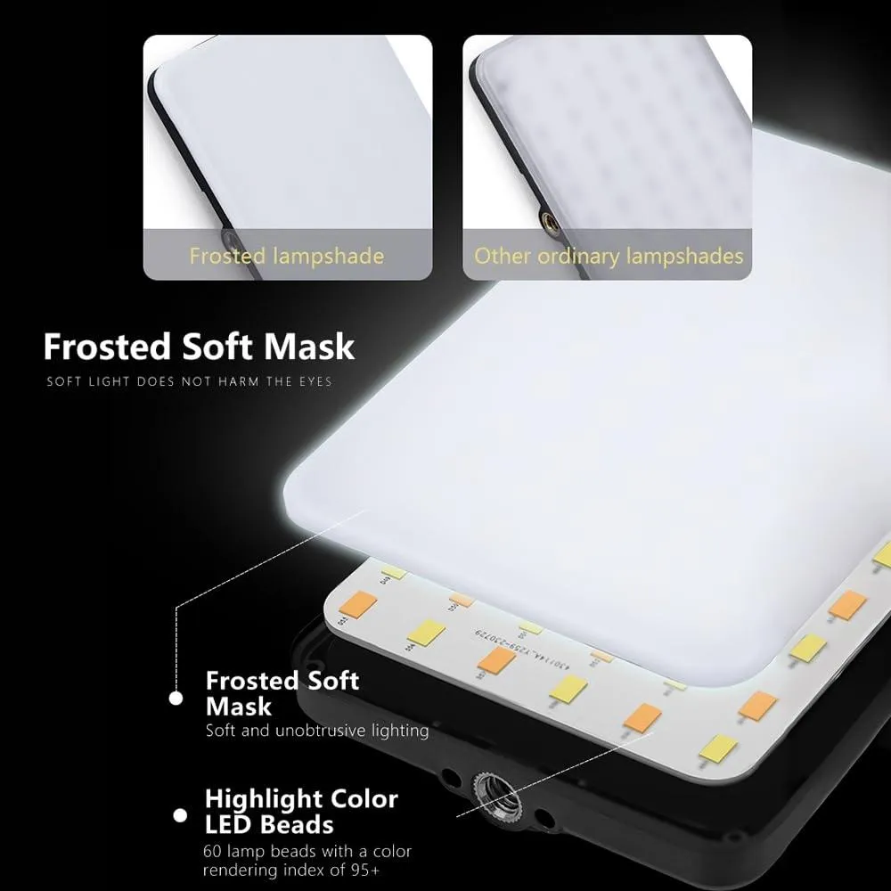 Rechargeable Clip Fill Light - 60 Leds 3 Light Modes Front & Back Clip A Type Blue - A Type White