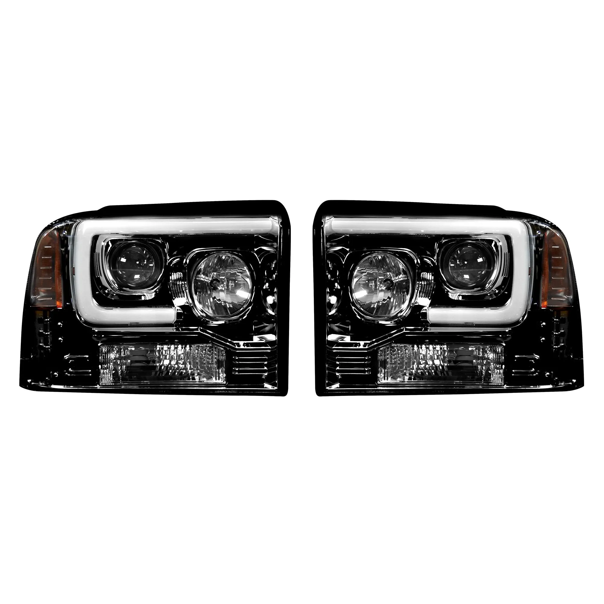 RECON - Projector Headlights w/ OLED Halos DRL - 2005-2007 Super Duty