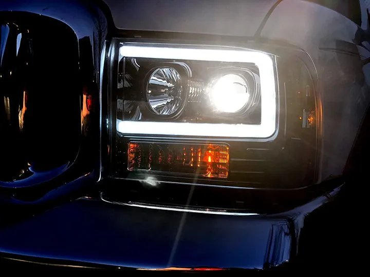 RECON - Projector Headlights w/ OLED Halos DRL - 2005-2007 Super Duty