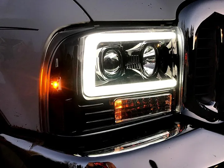RECON - Projector Headlights w/ OLED Halos DRL - 2005-2007 Super Duty