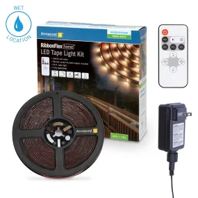 RibbonFlex Home 24V White Indoor Outdoor LED Strip Light Kit with Remote