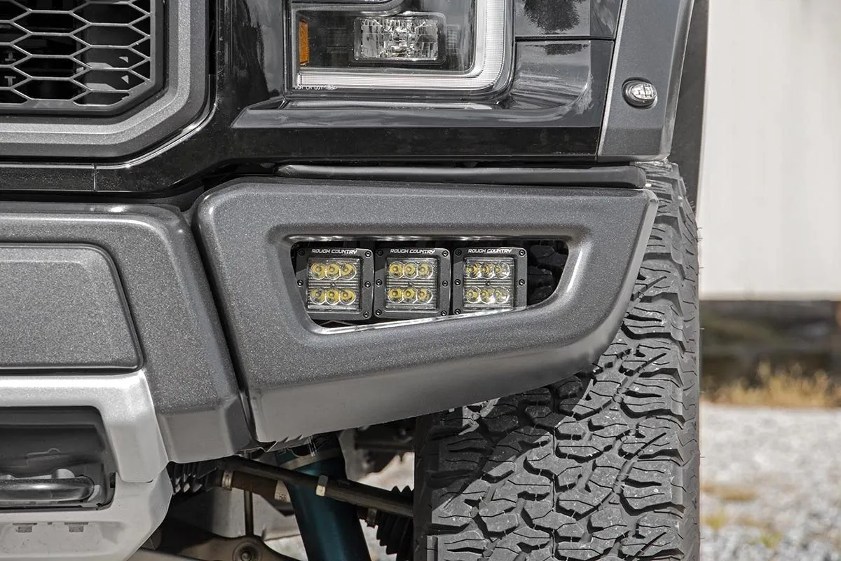Rough Country - Triple LED Fog Light Kit - 2017-2020 Raptor