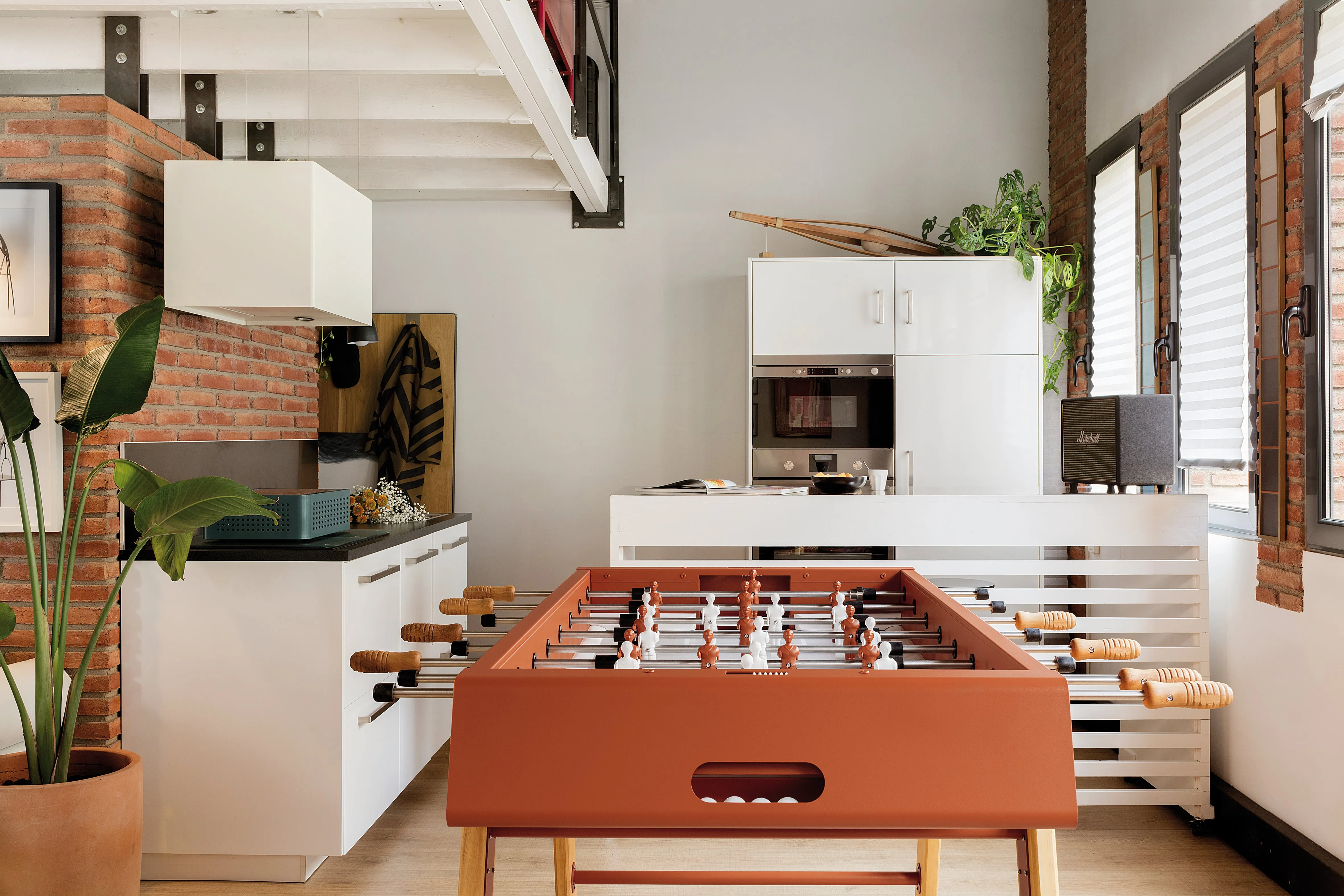 RS Barcelona Orange Brown RS4 Outdoor Foosball Table