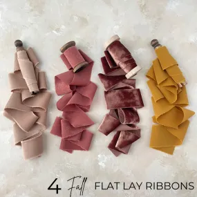RusticWedding Silk Raw Edge Ribbon ~ Fall Styling Ribbon Kit