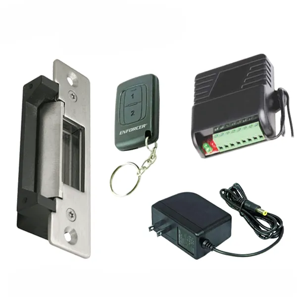 Seco-Larm - Electric Door Strike w/ RF Receiver & RF Wireless Transmitter w/ Plug-in Transformer - Fail-safe / Fail-secure - 12VDC - UL Listed