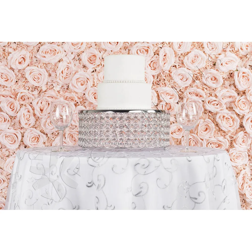 Silk Roses/Hydrangeas Flower Wall Backdrop Panel - Light Pink