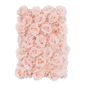 Silk Roses/Hydrangeas Flower Wall Backdrop Panel - Light Pink