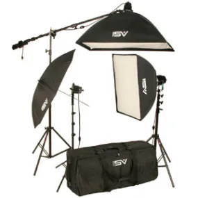 Smith-Victor K75 3-Light 2200-watt Professional Studio Soft Box Kit with Umbrella
