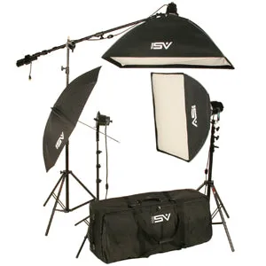 Smith-Victor K75 3-Light 2200-watt Professional Studio Soft Box Kit with Umbrella