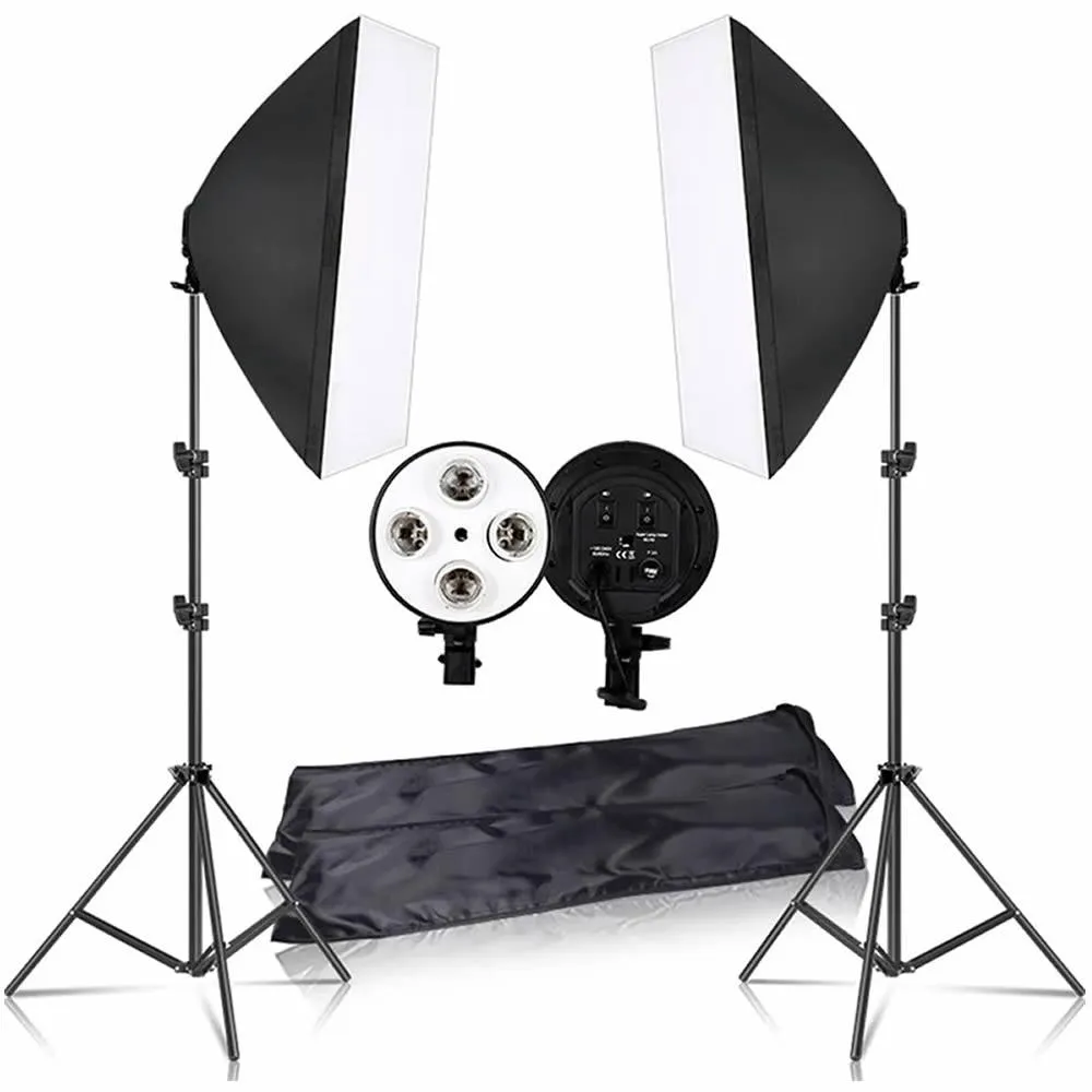 Soft box Squared photography 4 socket e27 Light double