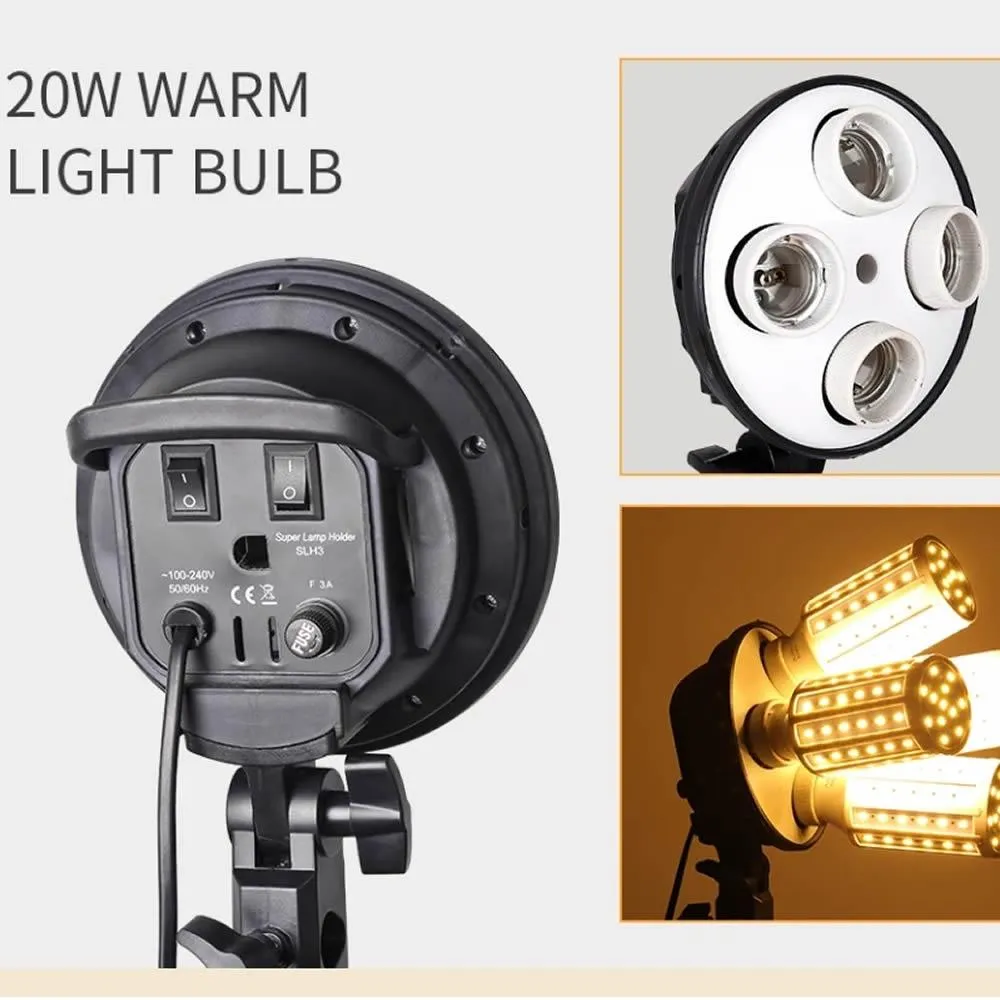 Soft box Squared photography 4 socket e27 Light double