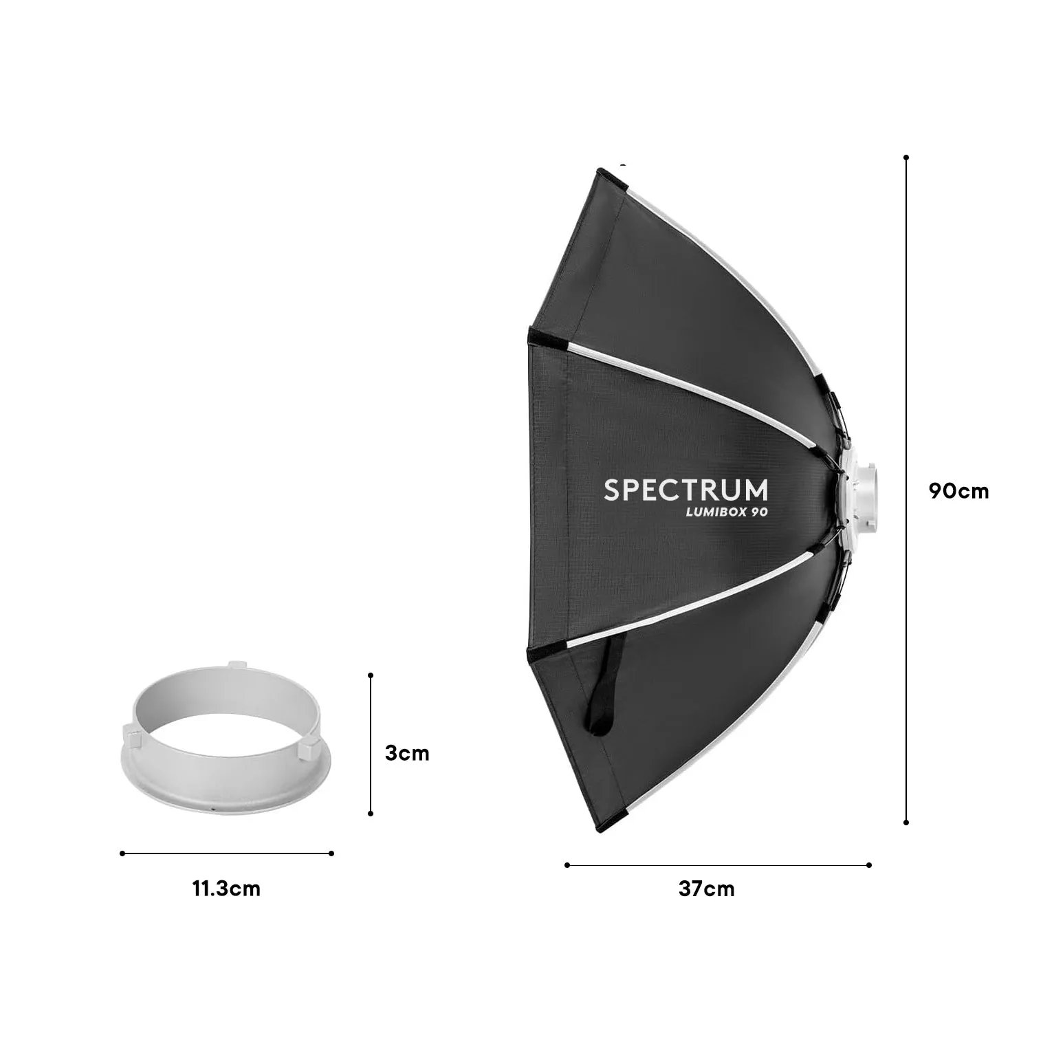 Spectrum LUMIBOX 90cm/35" Quick Release Octagon Softbox Lighting Modifier with Grid (Bowens Mount)