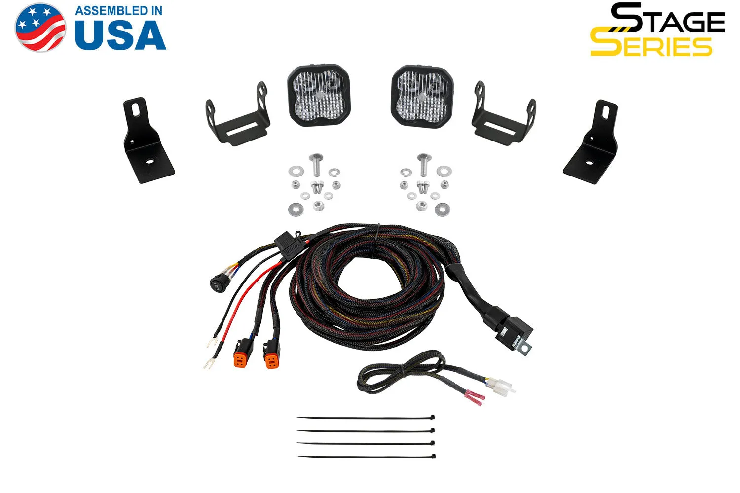 Stage Series Ditch Light Kit for 2022  Ford Maverick, SS3 Pro Yellow Combo