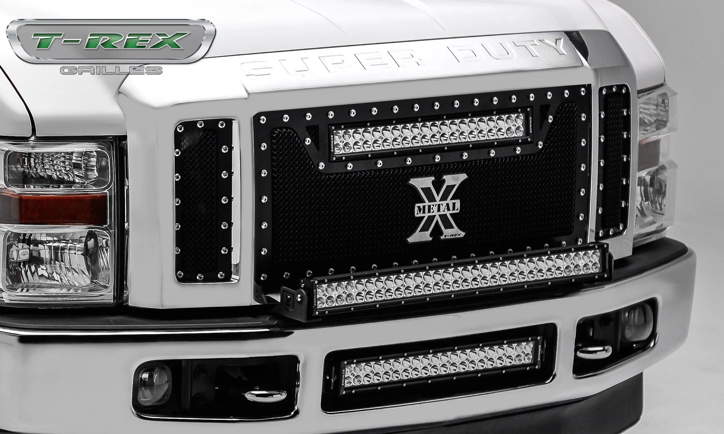T-REX Torch Series, 3 Piece Grilles - Powdercoat - 2008-2010 Superduty